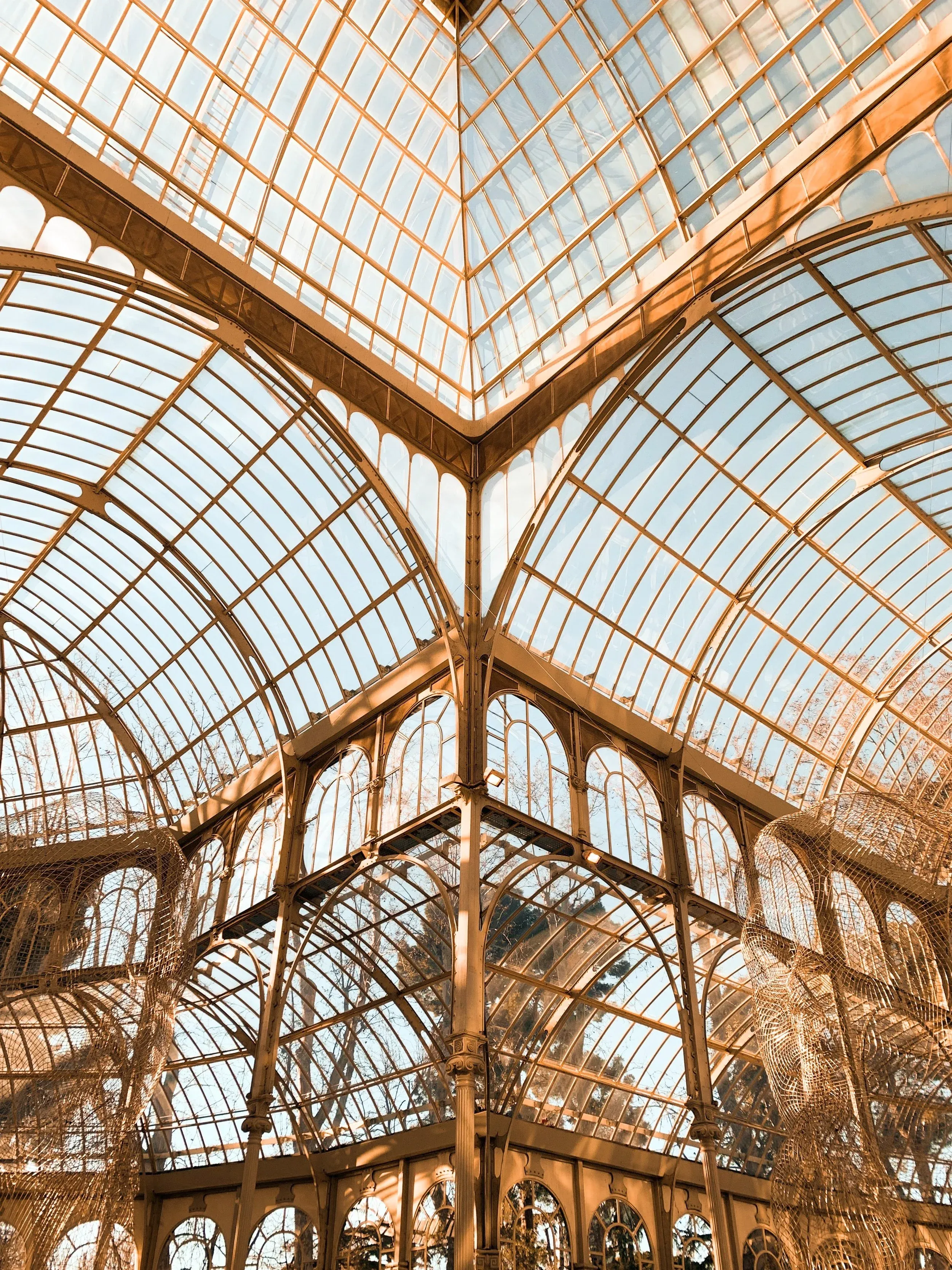 Glass ceiling viewed from below